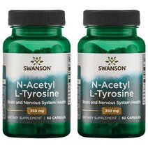 스완슨 N-에이스틸 L-타이로신 350mg 캡슐, 60개입, 2개