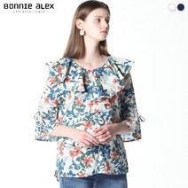 [보니알렉스] (BONNIE ALEX) 비기닝 플라워 프릴 블라우스