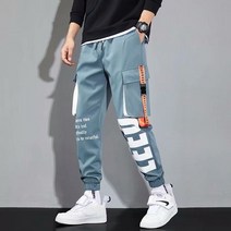 카고 남성 봄가을 레터링 프린트 멀티포켓 조거 팬츠 와이드 힙합 캐주얼 뉴타임즈 C10 Y642O418