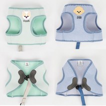 모모스페이스 이니셜 하네스 아이얼굴 제작 강아지 애견 목줄 커스텀 가슴줄 산책줄 소형 중형견 S L, 옐로우