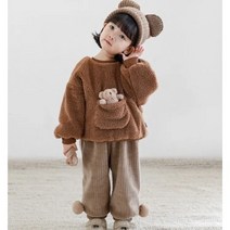 colorful gourd여아 개주얼 기모 니트 팬츠 남아 데일리 기모 바지