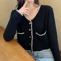 JRV002136금장 배색 니트 가디건