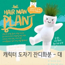 인테리어식물 미니 캐릭터 도자기 잔디화분 세트
