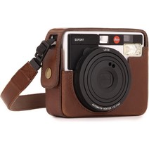 MegaGear Leica Sofort Instant Ever Ready (에버 레이디) 가죽 카메라 케이스 스트랩 첨부, 01 다크 브라운