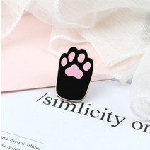 고양이발뱃지 고양이 발바닥 귀여운뱃지 블랙
