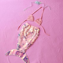 인테리어 스튜디오 사진 아기 셀프촬영소품 인어, 핑크 머메이드 + 카츄샤