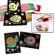 바보사랑 포일아트(1봉2pcs)홀로그램/반짝이색종이스티커붙이기 .아트랄라, 8.버섯／물고기