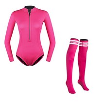 다이버슈트 2mm Diving Suit Neoprene High Socks Warm Female Snorkeling Swimming Surfing Scuba Free Wetsuit, [01] S, [03] C two-piece set