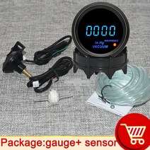 유면계 유량계 HD 52mm 수온 게이지 센서 부스트 타코미터 전압계 공기 연료 비율 오일 온도 오일 프레스 A, 04 Vacuum Gauge