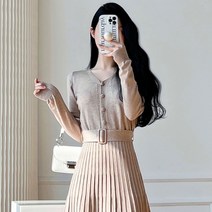 블링앤수 여성 브이넥 오피스 울 원피스 KZZ875