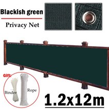 사생활 보호 발코니 가림막 펜스 가리개 높이 1m1.2m hdpe 짙은 녹색 차양 바람 수영장 테라스 대피소, 1.2x12m