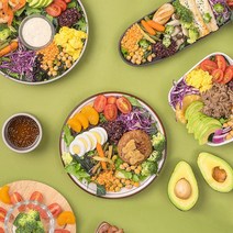슬림쿡 프리미엄 샐러드 정기배송 2주/4주 도시락, 아보카쉬림프+아보카불고기, 훈제오리+쉬림프 크림파스타, 4주