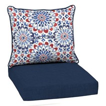 Arden Selections 아웃도어 딥 시트 쿠션 세트 61 x 55.9cm(24 x 22인치) 사파이어 블루, 24 x 22, Clark Blue
