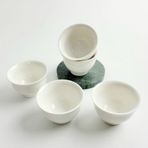 찻잔세트 백자 아이보리톤 5P세트 70ml 다기잔 녹차잔 술잔, 5개