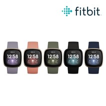 [ Fitbit 공식판매점 ] Fitbit Versa 3 핏빗 버사3 스마트워치, 핑크 클레이&소프트 골드 알루미늄