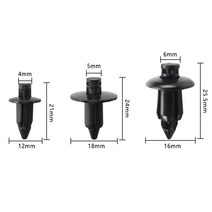 오토바이 바디키트 페어링 볼트 ATV 나일론 트림 패널 패스너 클립 리벳 pcs 4mm 5mm 6mm 검정색 확장 나