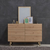 퍼니브라운 랩소디 3단 와이드 서랍장, 네츄럴