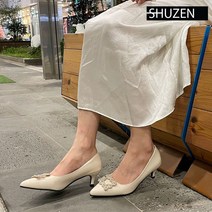 스퀘어 큐빅 포인트 스틸레토 구두 bt373