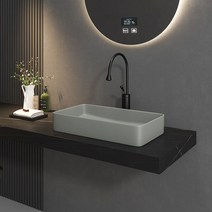 북유럽 세라믹 탑볼 세면대 반다리 세면볼 건식 미니 카운터 매립, 단일사이즈, JZ500 블랙