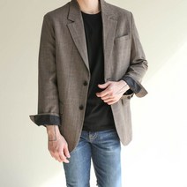 모룸 이네스 남자 체크 블레이저 테일러드 싱글 자켓 2컬러 M1107