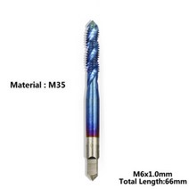 XCAN HSS 스틸 나사 탭 티타늄 코팅 나선형 메트릭 나사 탭 M2 M2.5 M3 M3.5 M4 M5 M6 핸드 TR 탭, 1개