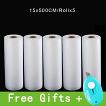가정용 진공포장기 진공 식품 보호기 실러 가방 롤 12/15/17/20/25/28/30cm x 500cm 고기 과일 야채 견과류, 06 15x500CM 5 Rolls