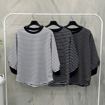 [봄신상무배]모스트 튤립 스트라이프 7부 소매 티셔츠