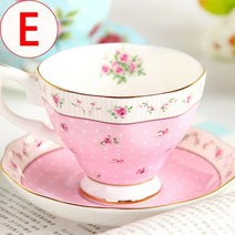애프터눈 티 세트 호텔 찻잔 브런치 디저트 접시커피 컵 세트 유럽 본 차이나 영어 스타일 애프터눈 티 접, 04 E