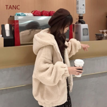 TANC 루즈핏 양털 집업 뽀글이 후드 여성점퍼 자켓 겨울