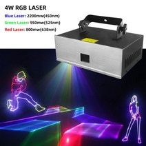 ALIENPRO 2W 5IN1 RGB 레이저 광 프로젝터 애니메이션 3D 빔 스캐너 디스코 바 클럽 파티 댄스 웨딩 쇼 무, AU 플러그, [02] 4W RGB Laser