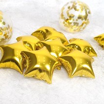제이벌룬 은박풍선 16cm 6입 [자동장김], -별골드