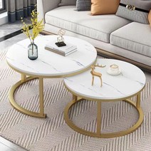 티테이블 거실테이블 원형 80+60CM, 80cm+60cm, X3