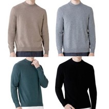 바인 남성 캐시미어 100% 모크넥 니트 남자 풀오버 스웨터