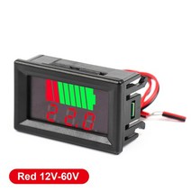 전압계 자동차 배터리 충전 레벨 표시기 12V 36V 리튬 용량 측정기 파란색 디스플레이 LED 테스터, [01] Red Not Waterproof, 01 Red Not Waterproof