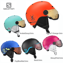 살로몬 스키 헬멧 키즈 주니어 어린이 SALOMON 2022년 GROM VISOR, Black