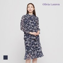 [올리비아로렌] 네크 개더디테일 프린트 블라우스_VORNLWS2181