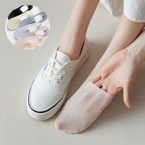 DFANO 아이스 실크 투명 쿨 덧신 5켤레 면 양말 벗겨짐 방지 뒤꿈치 실리콘 페이크 삭스