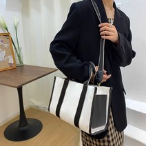 엘브렛 여성 데일리 토트백 사각 숄더백 여자 핸드백 캔버스 에코백 가방