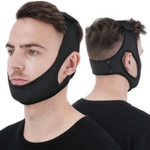 코골이 기구 성인 숙면 교정기 양압기 확장기 Anti-Snoring Chin Strap Anti-Snoringct 목 고정 무정전 을위한 편안한 통기성 소재, black