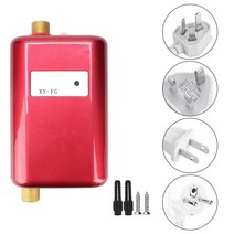 온수라디에이터 3800W 탱크 없는 순간 전기 온수기 주방 욕실 샤워 흐름 물 보일러 110V/220V, [02] Red, [01] 미국 플매트 카펫 러그