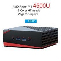 스틱PC 초 미니 PC MINIPC 안드로이드 피시 Chatreey AN1 Ryzen R3 R5 R7 Vega 8 10 그래픽 3x4K 출력 데스크탑 게임 컴퓨터 Nvme SSD, No Ram No Storage, AU, Ryzen 5 4500U