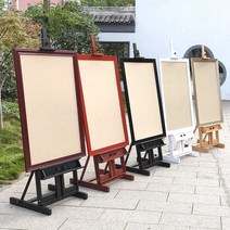 대형 이젤 그림 원목 광고 홍보 전시 미술 휴대 바퀴, 로그컬러이젤