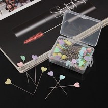 납작 하트 칼라 시침핀 세트 100개입, 100개
