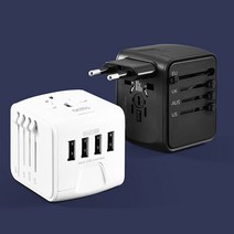 WTA-05 해외여행/유학/관광/어학연수 EU/UK/AUS/US아답터 USB4개동시충전, 여행용 어댑터, 화이트
