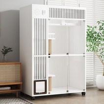 고양이 빌라 캣타워 숨숨집 아크릴 케이지 초대형 타워 빌딩, 02.흰색 150x110x60, 착불택배비 발생할 수 있음(자가설치필요)
