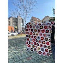애시드 손뜨개 코바늘 DIY 캠핑감성 블랭킷/코바늘 블랭킷, 블루그린, 1개