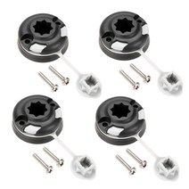4PC Canoe Kayak Mount Base Inflatable Boat Sea Fishing Rod Holder Mount Base Tackle Fishing Kit, 하나, black