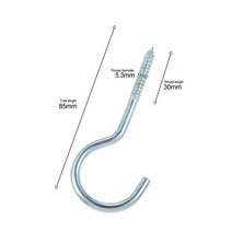 50/20/10/5/2Pcs 나사 천장 컵 후크 그림 프레임 식물 램프 캐비닛 RV 도구 아이 볼트 나선형 행거 C, 10 85mm  5pcs