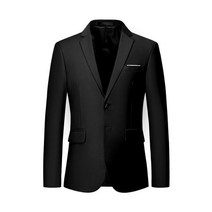 남성용 세련된 컬러풀 슬림핏 캐주얼 블레이저 재킷 그린 퍼플 블랙 옐로우 웨딩 무도회 정장 코트, Asia L 53 to 58kg, black