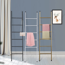 북유럽식 사다리 행거 옷걸이대 수건걸이 욕실 거실 인테리어, 블랙 3단, 1개